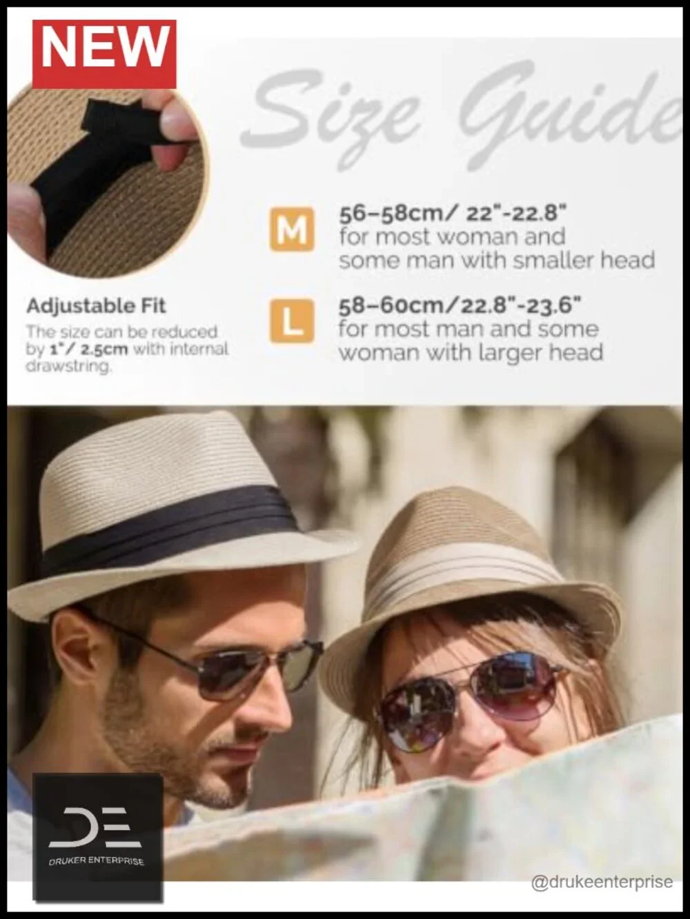 Ultra-Light Straw Fedora Sun Hat UPF 50+ Packable Short Brim Panama
